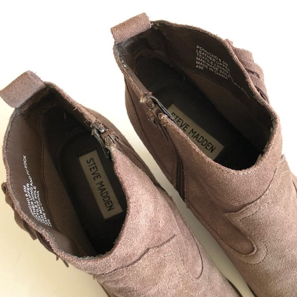 Steve Madden Ponncho Fringe Ankle Booties - Picture 6 of 14